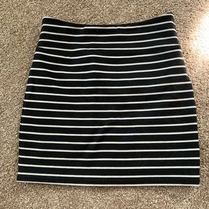 American eagle mini striped black and white skirt